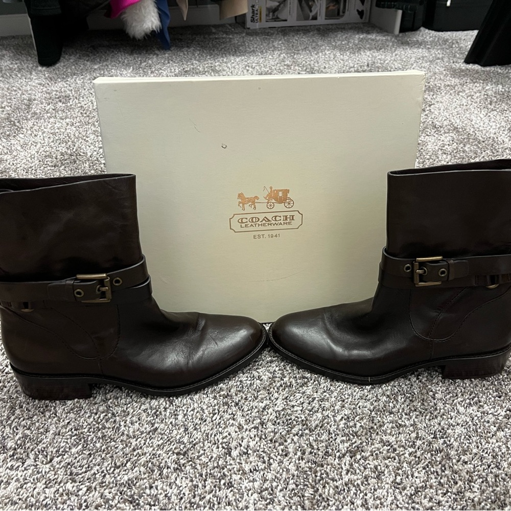 Coach brown short boots